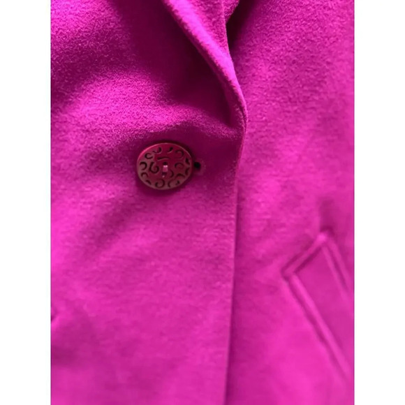 Chicos Knit Plush Jacket Hillcrest Pink Over Coat Single Button Pockets Size 0 - Picture 3 of 8